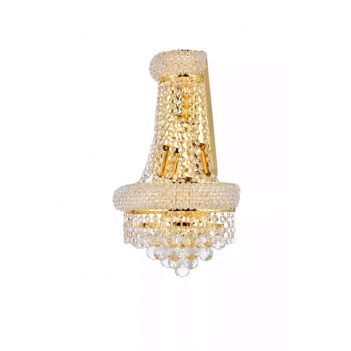 4 light Gold Wall Sconce Clear Royal Cut Crystal - View 4 - Joshua Marshal