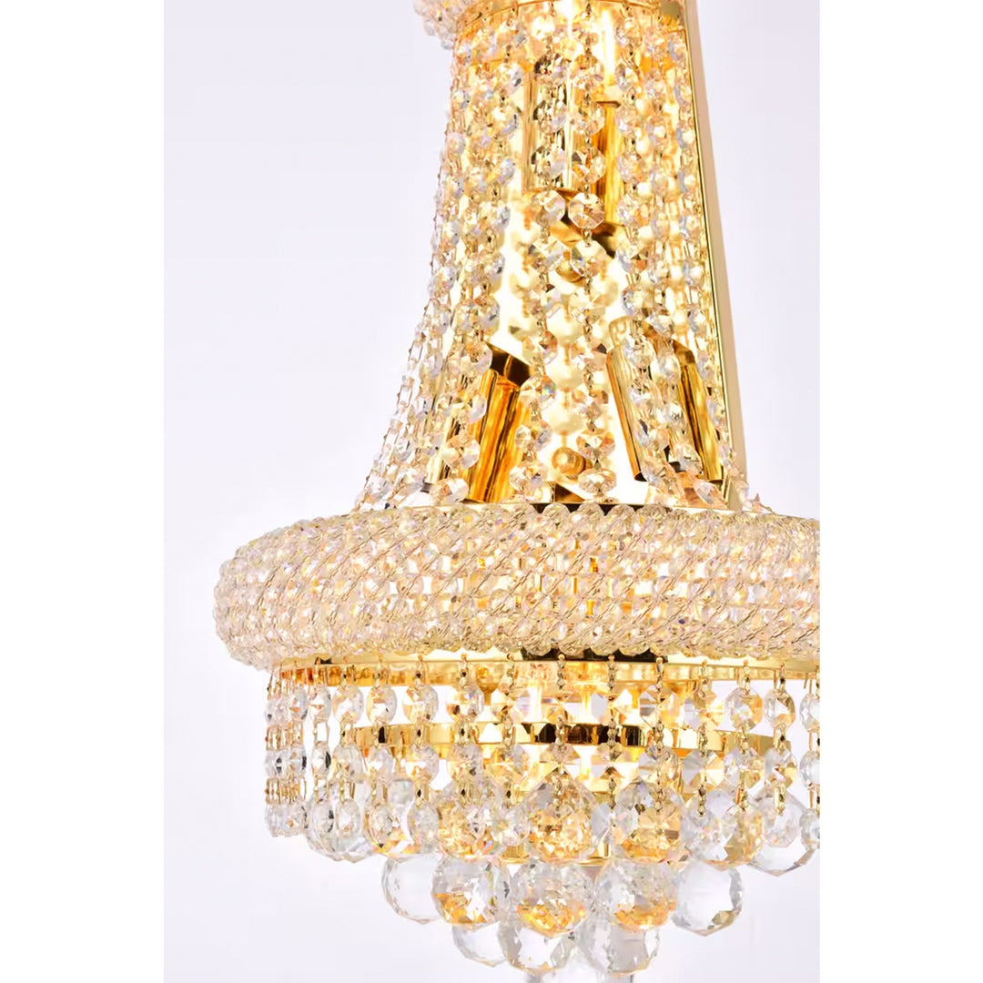 4 light Gold Wall Sconce Clear Royal Cut Crystal - View 5 - Joshua Marshal
