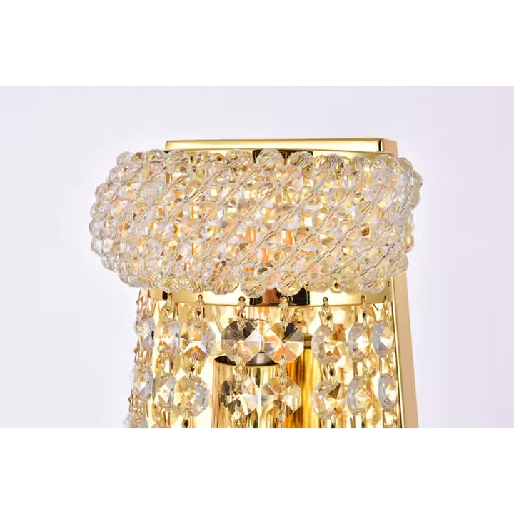 4 light Gold Wall Sconce Clear Royal Cut Crystal - View 6 - Joshua Marshal