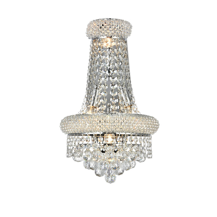 4 light Chrome Wall Sconce Clear Royal Cut Crystal - View 3 - Joshua Marshal