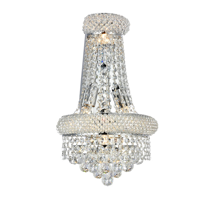 4 light Chrome Wall Sconce Clear Royal Cut Crystal - View 4 - Joshua Marshal