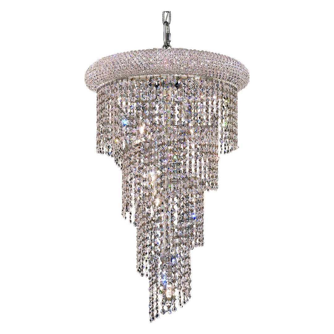 8 light Chrome Pendant Clear Royal Cut Crystal - View 3 - Joshua Marshal