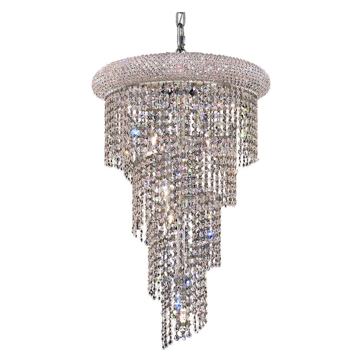 8 light Chrome Pendant Clear Royal Cut Crystal - View 3 - Joshua Marshal
