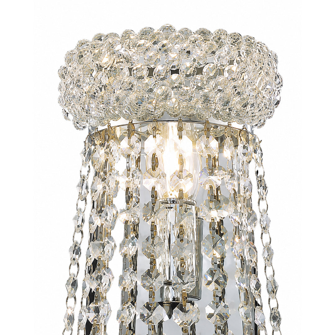 4 light Chrome Wall Sconce Clear Royal Cut Crystal - View 3 - Joshua Marshal