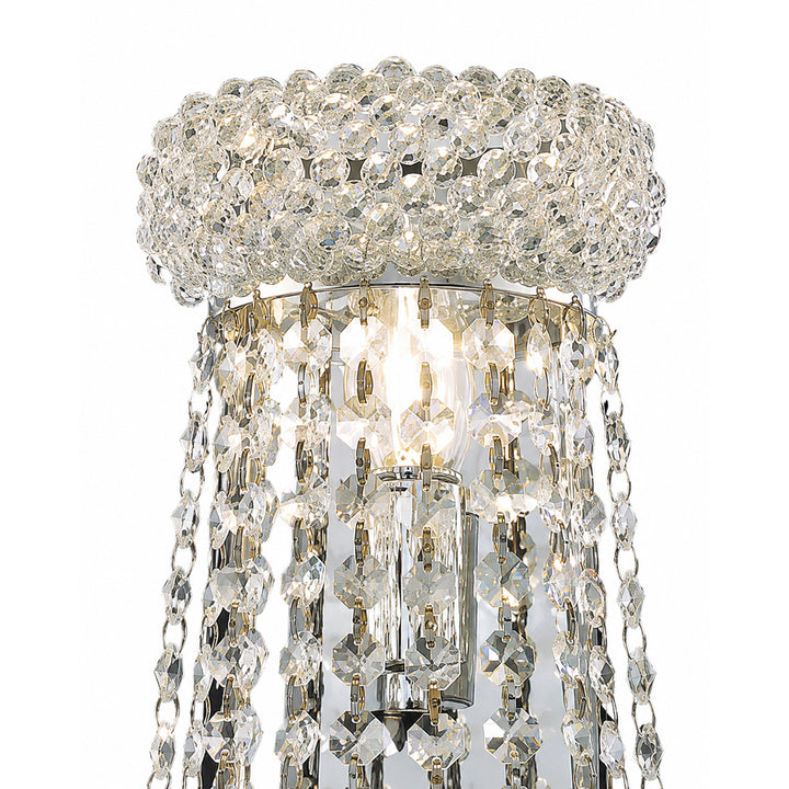 4 light Chrome Wall Sconce Clear Royal Cut Crystal - View 3 - Joshua Marshal