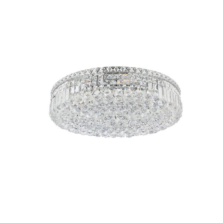 9 light Chrome Flush Mount Clear Royal Cut Crystal - View 4 - Joshua Marshal