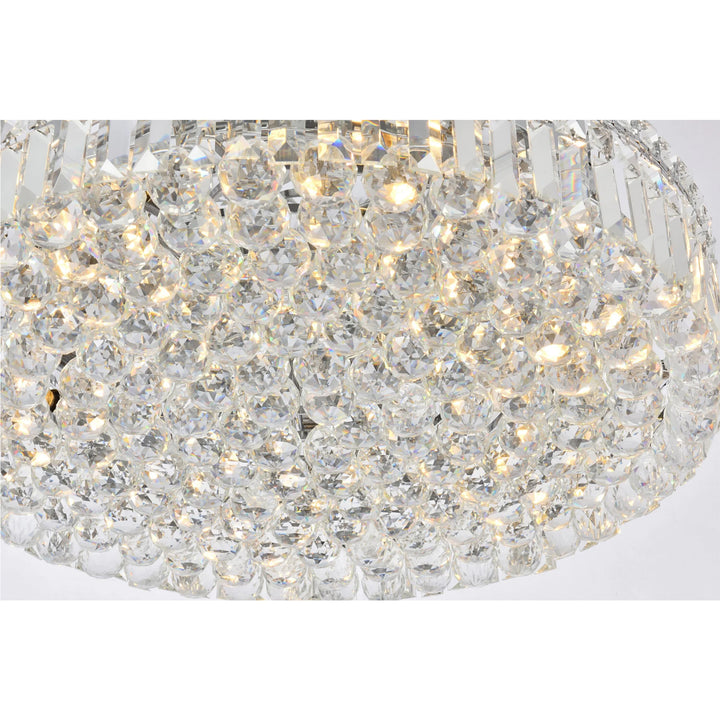 9 light Chrome Flush Mount Clear Royal Cut Crystal - View 6 - Joshua Marshal