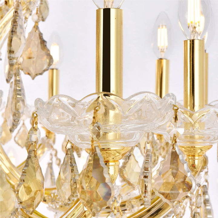 49 light Gold Chandelier Golden Teak (Smoky) Royal Cut Crystal - View 5 - Joshua Marshal