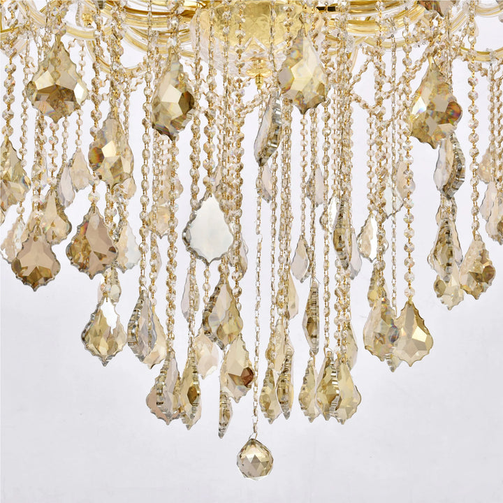 49 light Gold Chandelier Golden Teak (Smoky) Royal Cut Crystal - View 6 - Joshua Marshal