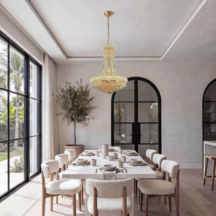 14 light Gold Chandelier Clear Royal Cut Crystal - View 2 - Joshua Marshal