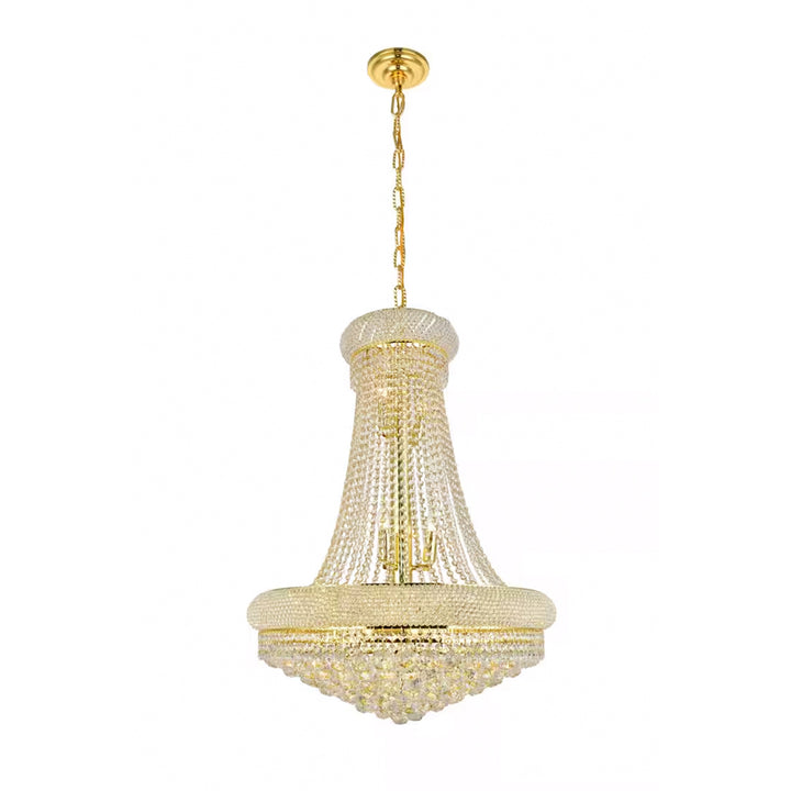 14 light Gold Chandelier Clear Royal Cut Crystal - View 3 - Joshua Marshal