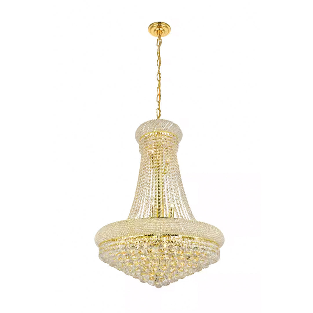 14 light Gold Chandelier Clear Royal Cut Crystal - View 4 - Joshua Marshal