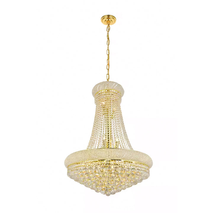 14 light Gold Chandelier Clear Royal Cut Crystal - View 4 - Joshua Marshal