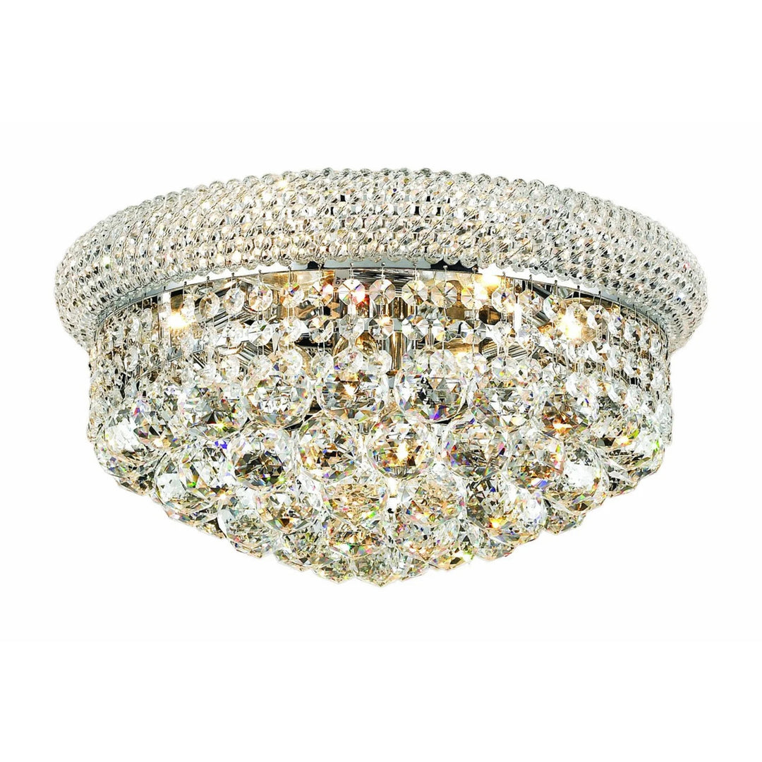 8 light Chrome Flush Mount Clear Royal Cut Crystal - View 3 - Joshua Marshal