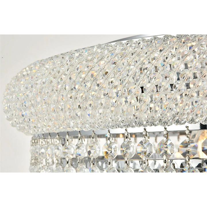 8 light Chrome Flush Mount Clear Royal Cut Crystal - View 4 - Joshua Marshal