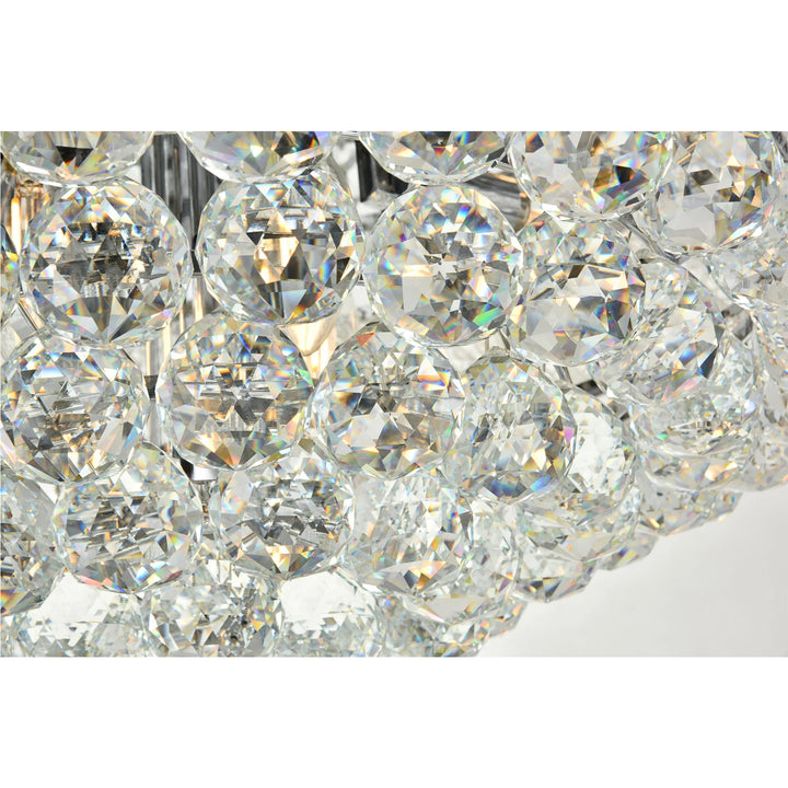 8 light Chrome Flush Mount Clear Royal Cut Crystal - View 6 - Joshua Marshal