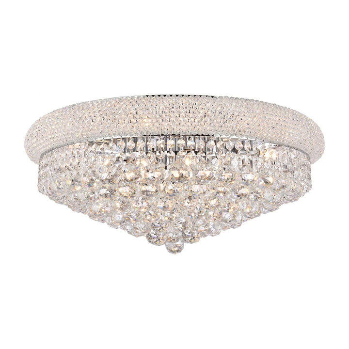 12 light Chrome Flush Mount Clear Royal Cut Crystal - View 3 - Joshua Marshal