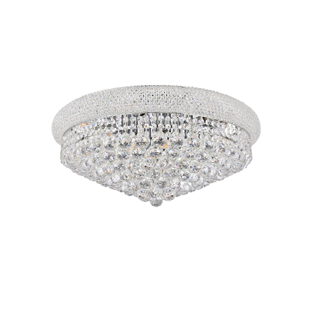 12 light Chrome Flush Mount Clear Royal Cut Crystal - View 4 - Joshua Marshal