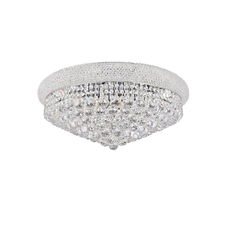 12 light Chrome Flush Mount Clear Royal Cut Crystal - View 4 - Joshua Marshal