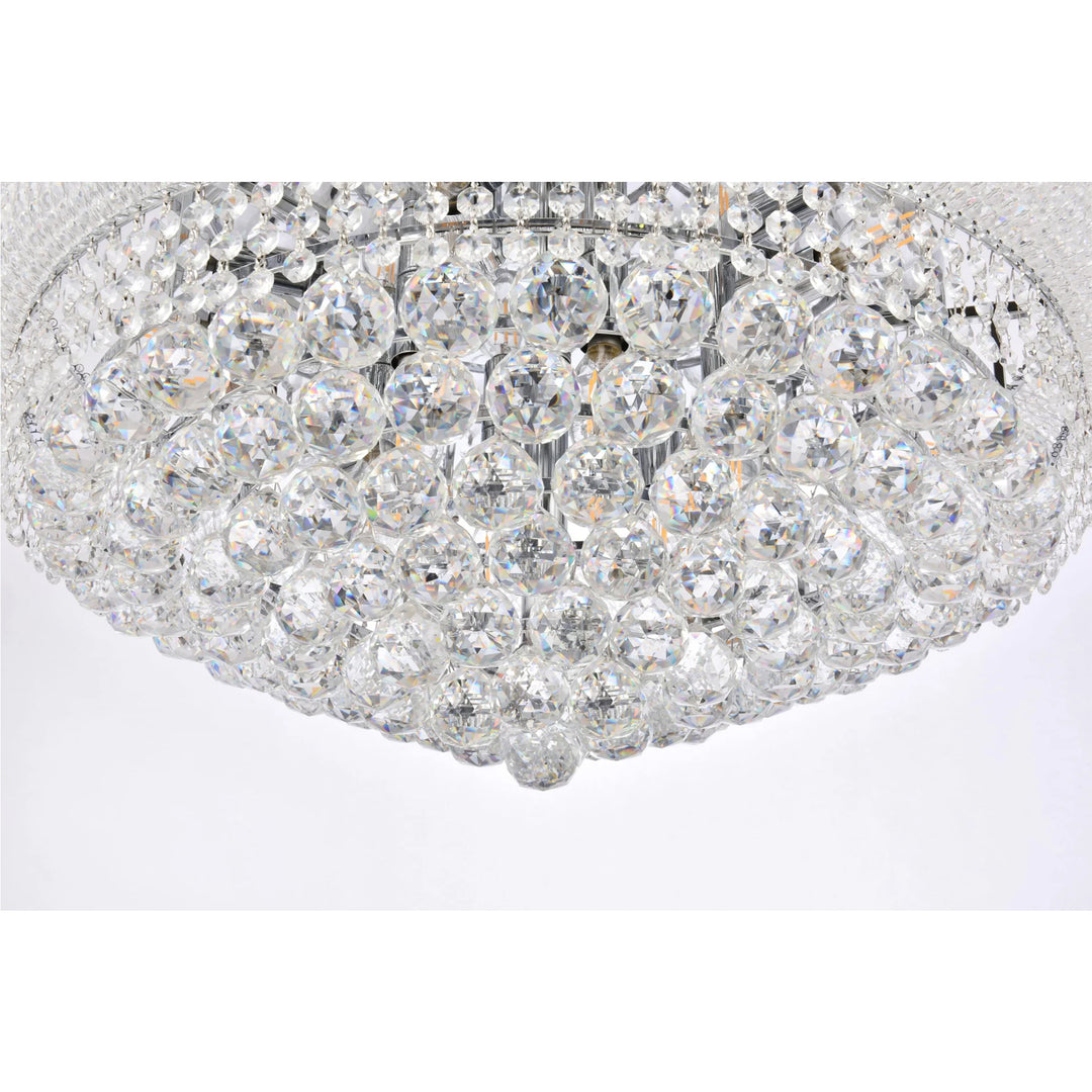 12 light Chrome Flush Mount Clear Royal Cut Crystal - View 6 - Joshua Marshal