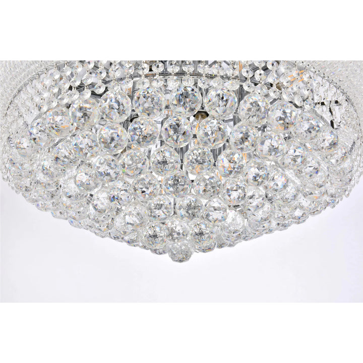12 light Chrome Flush Mount Clear Royal Cut Crystal - View 6 - Joshua Marshal