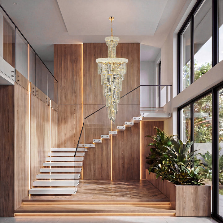 22 light Gold Chandelier Clear Royal Cut Crystal - View 2 - Joshua Marshal