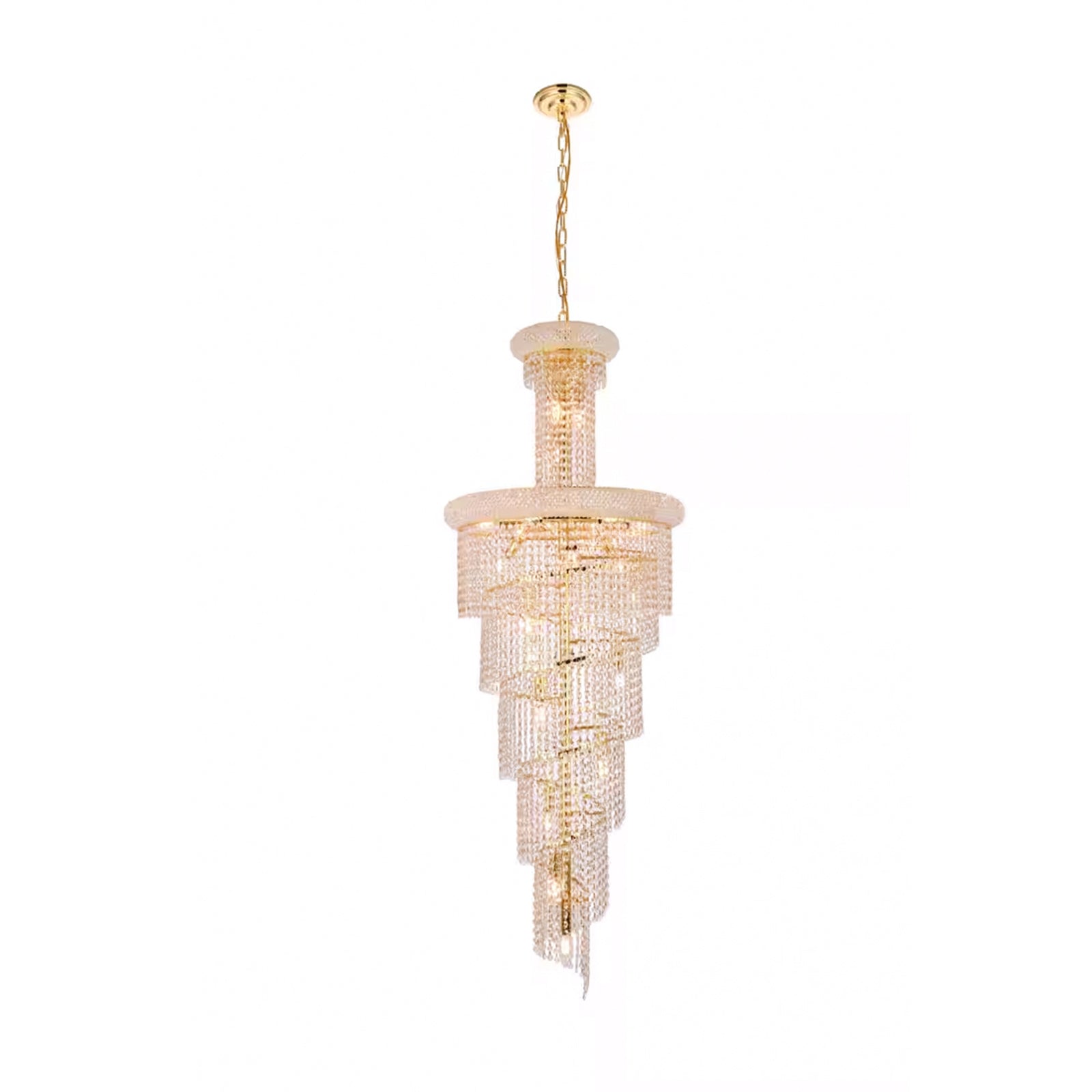 22 light Gold Chandelier Clear Royal Cut Crystal - View 3 - Joshua Marshal