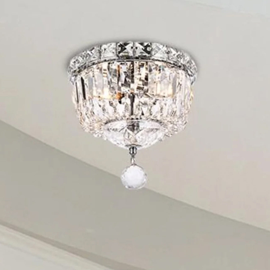 2 light Chrome Flush Mount Clear Royal Cut Crystal Chrome Finish - LIGHTING by Joshua Marshal