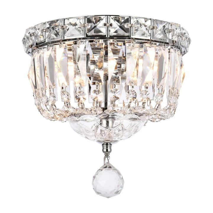 2 light Chrome Flush Mount Clear Royal Cut Crystal - View 3 - Joshua Marshal