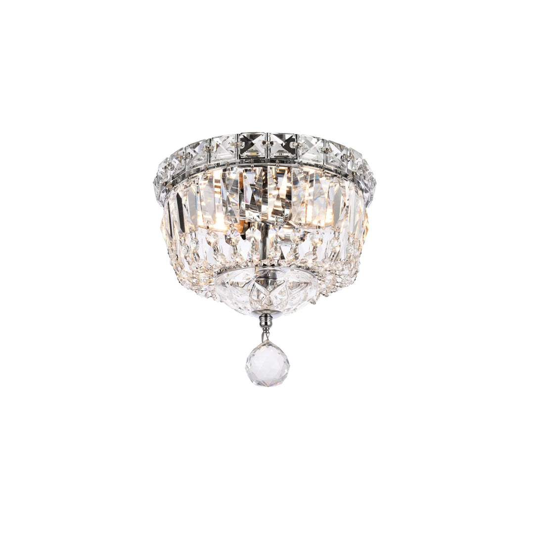 2 light Chrome Flush Mount Clear Royal Cut Crystal - View 4 - Joshua Marshal