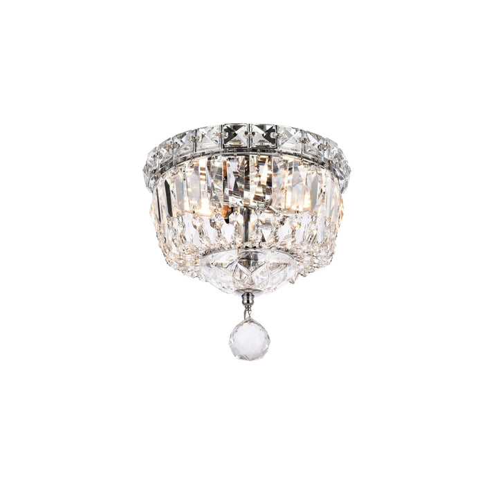 2 light Chrome Flush Mount Clear Royal Cut Crystal - View 4 - Joshua Marshal