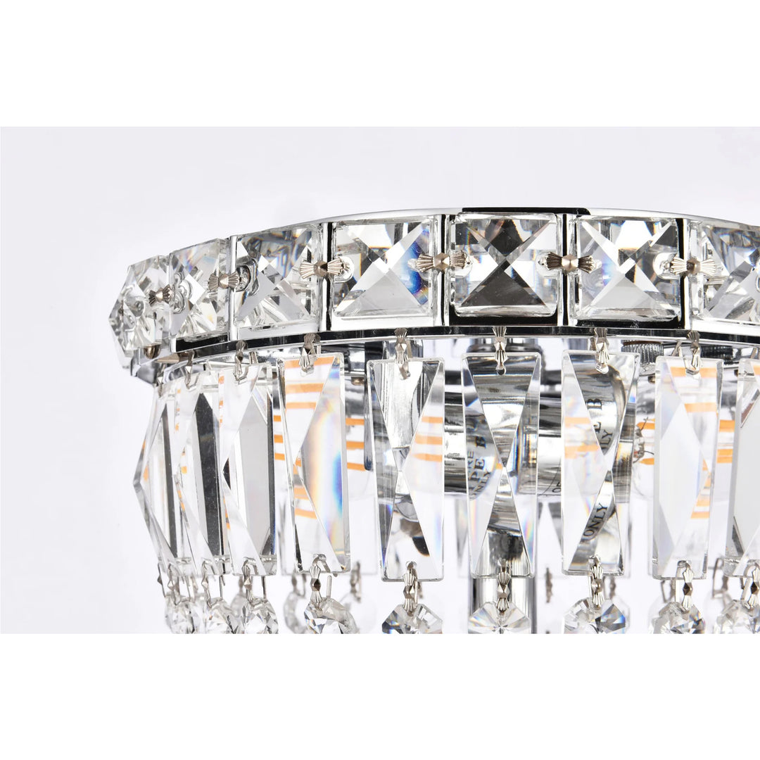 2 light Chrome Flush Mount Clear Royal Cut Crystal - View 5 - Joshua Marshal