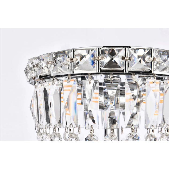 2 light Chrome Flush Mount Clear Royal Cut Crystal - View 5 - Joshua Marshal