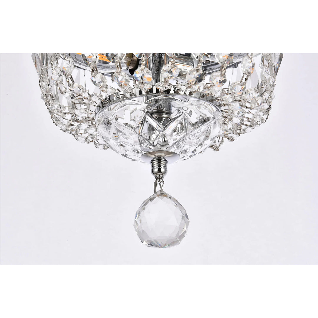 2 light Chrome Flush Mount Clear Royal Cut Crystal - View 6 - Joshua Marshal