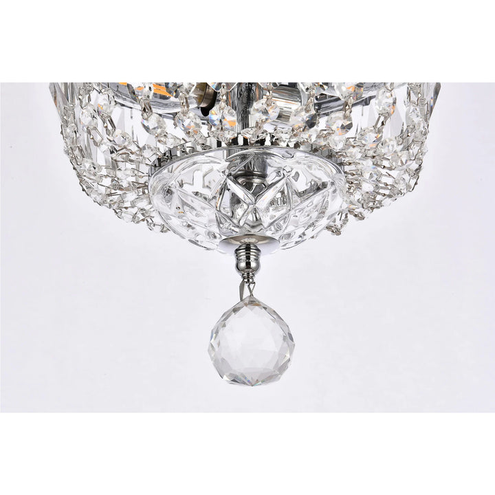 2 light Chrome Flush Mount Clear Royal Cut Crystal - View 6 - Joshua Marshal