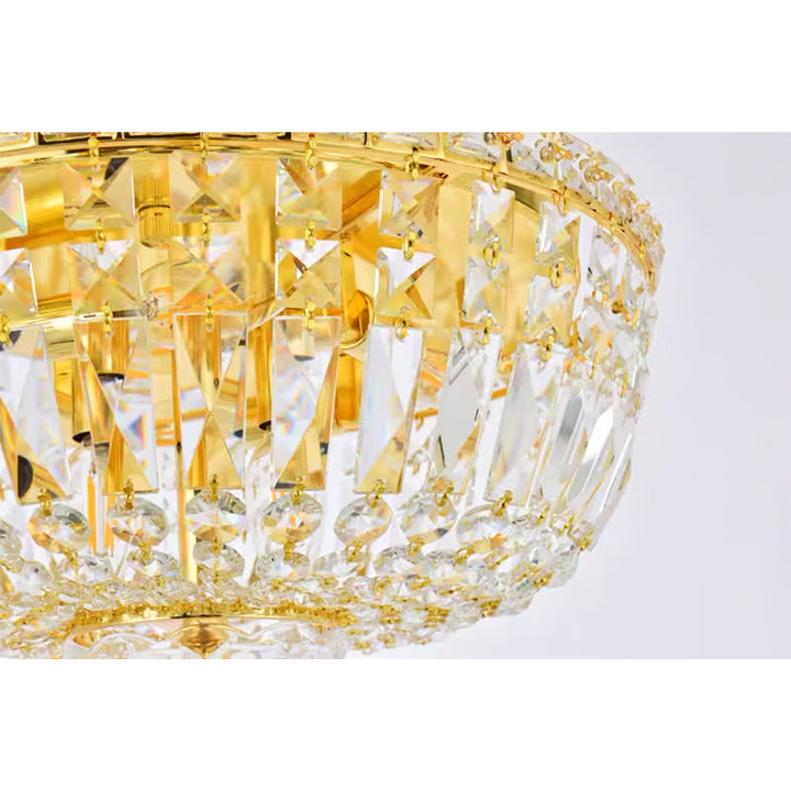 6 light Gold Flush Mount Clear Royal Cut Crystal - View 5 - Joshua Marshal