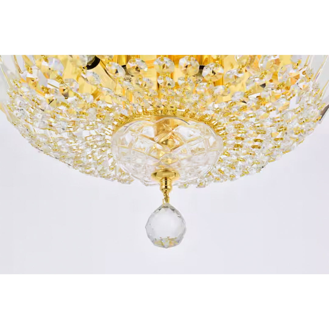 6 light Gold Flush Mount Clear Royal Cut Crystal - View 6 - Joshua Marshal