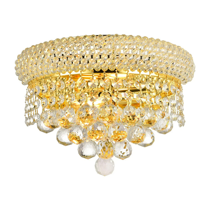 2 light Gold Wall Sconce Clear Royal Cut Crystal - View 3 - Joshua Marshal