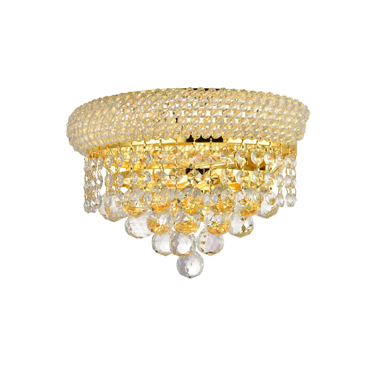 2 light Gold Wall Sconce Clear Royal Cut Crystal - View 4 - Joshua Marshal