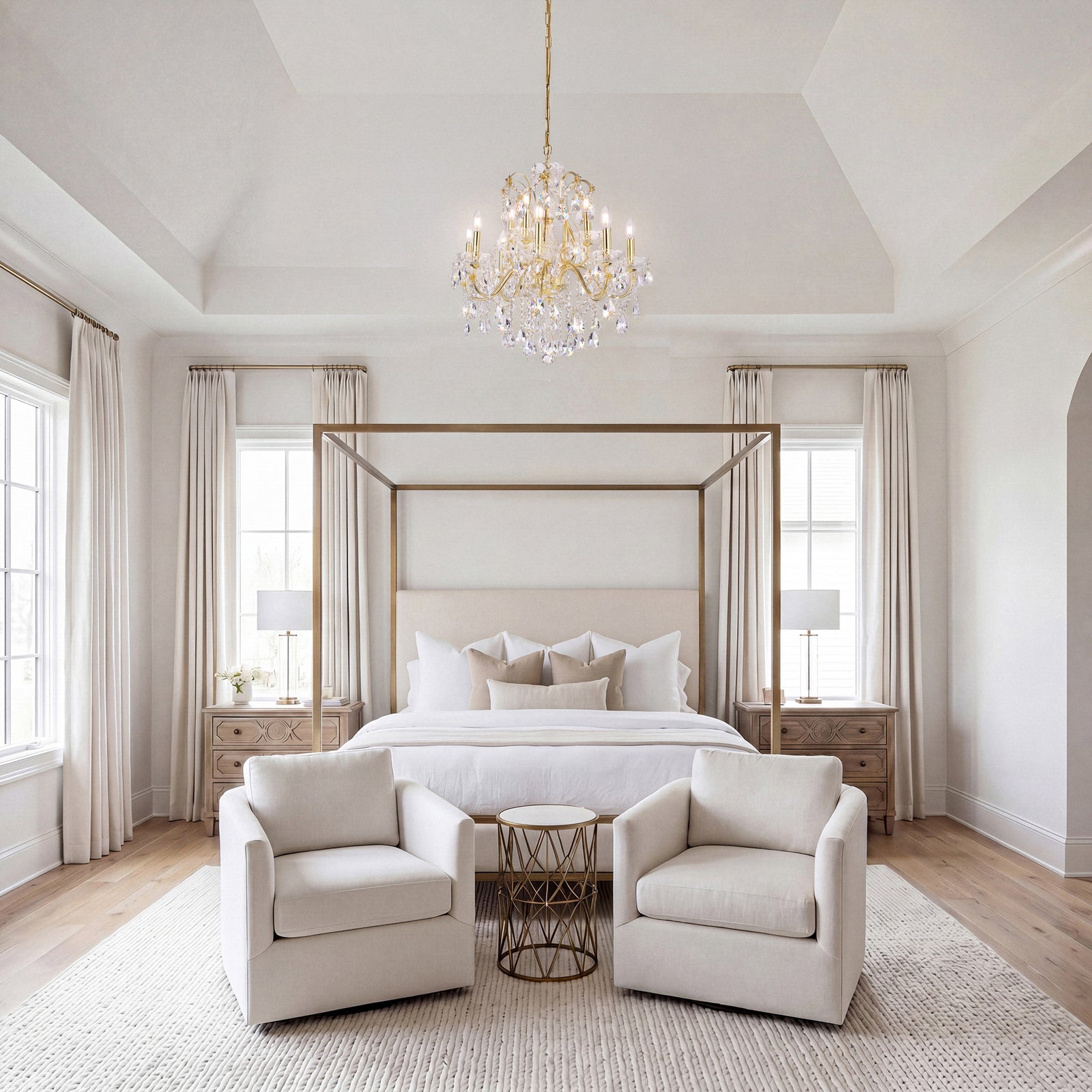 12 light Gold Chandelier Clear Royal Cut Crystal - View 2 - Joshua Marshal