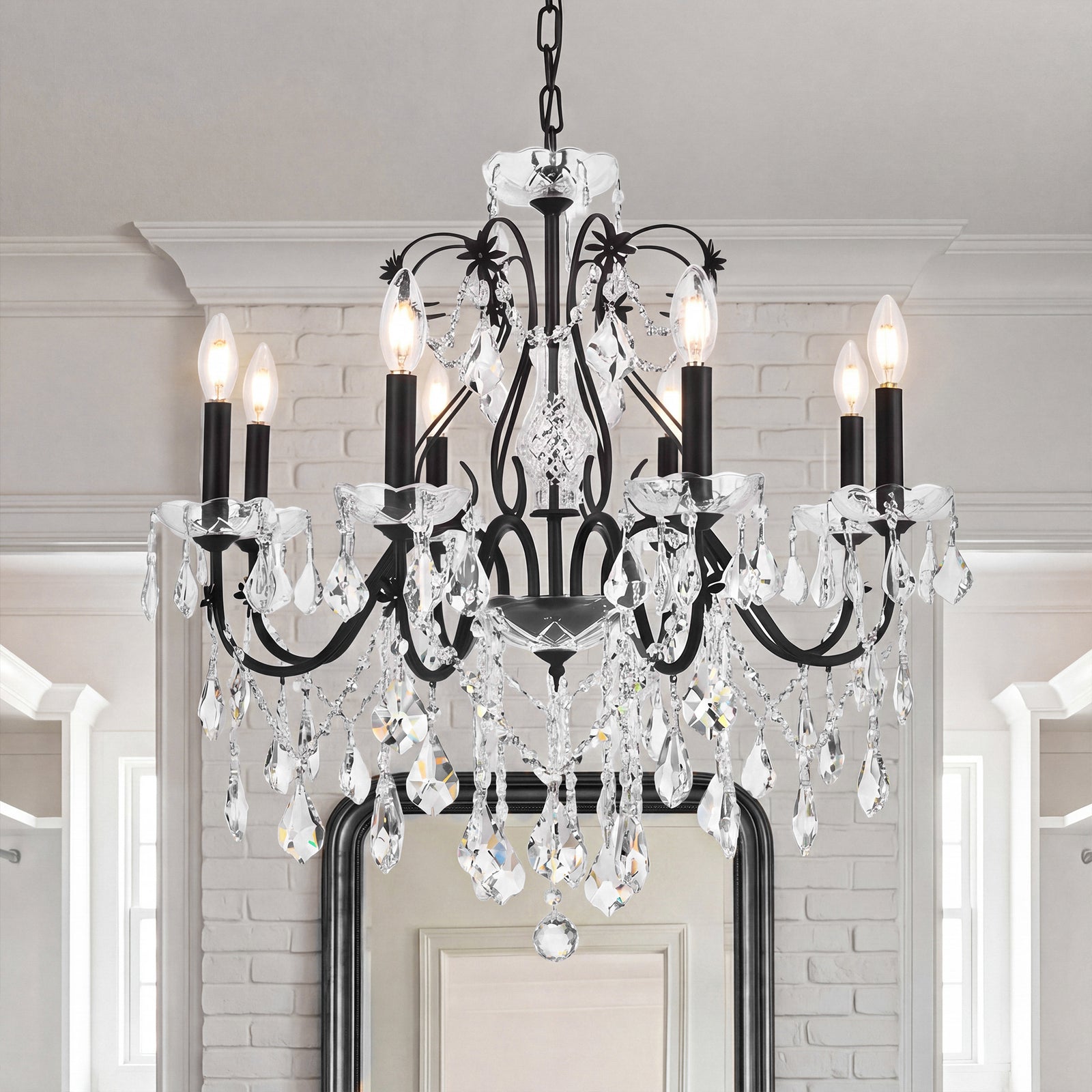 8 light Dark Bronze Chandelier Clear Royal Cut Crystal Dark Bronze Finish - LIGHTING by Joshua Marshal
