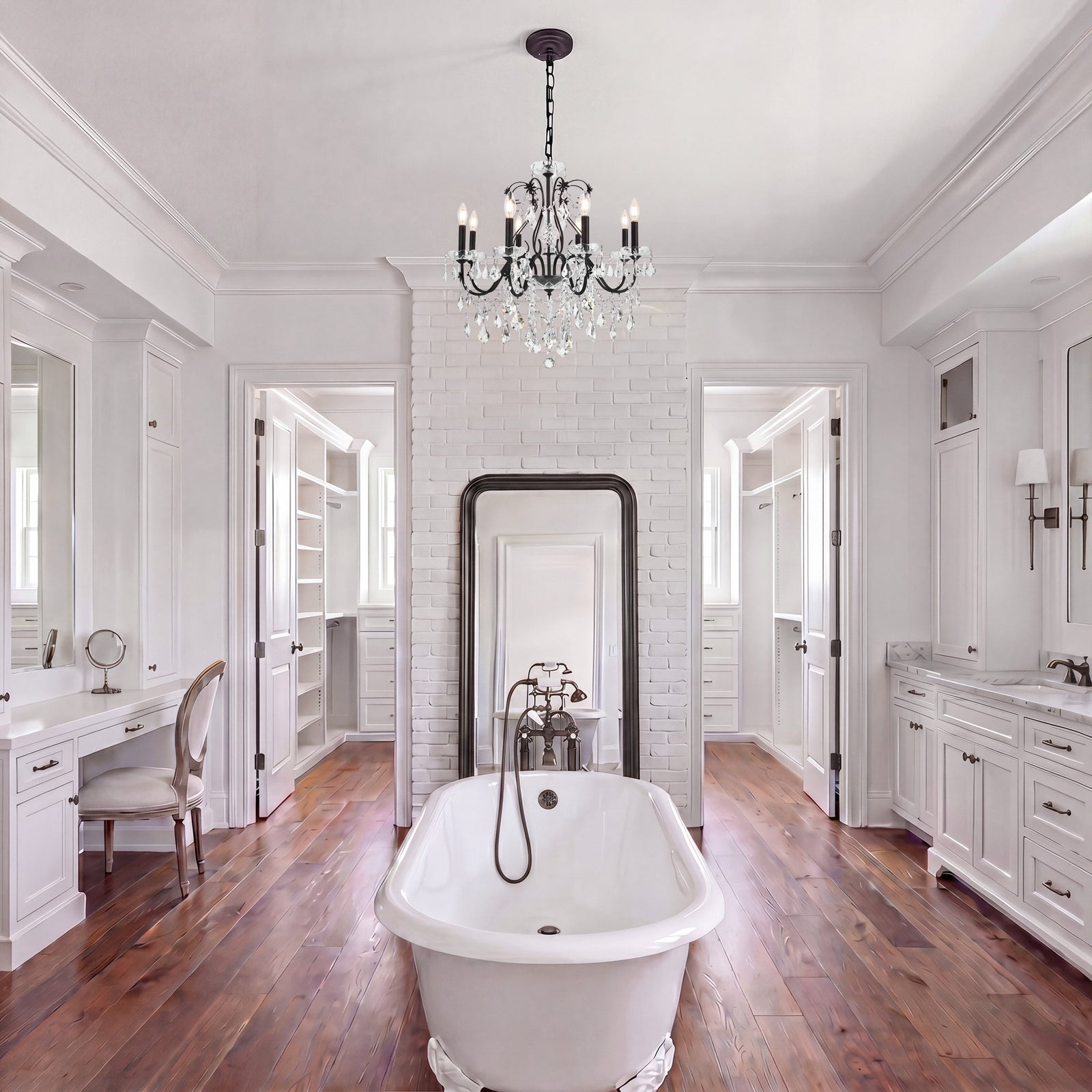 8 light Dark Bronze Chandelier Clear Royal Cut Crystal - View 2 - Joshua Marshal