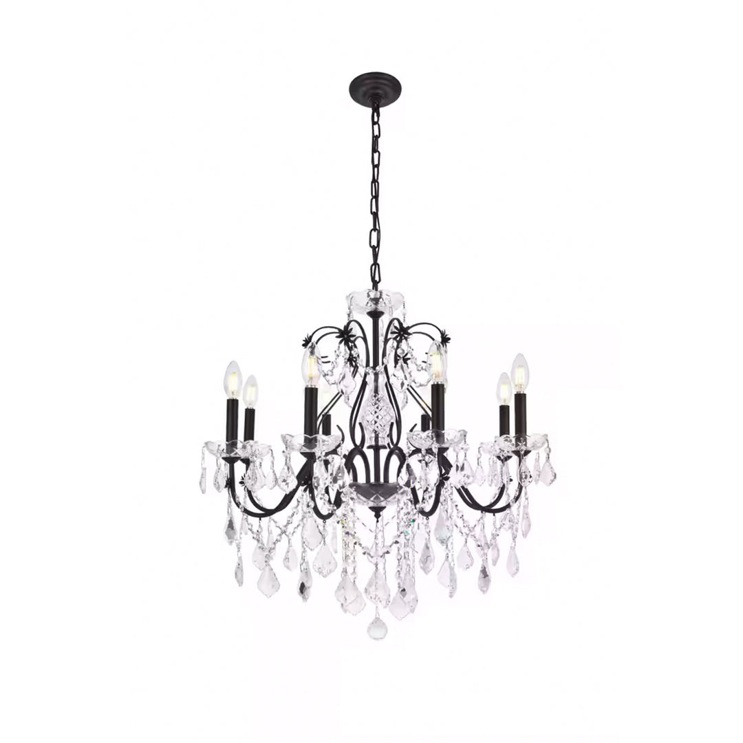 8 light Dark Bronze Chandelier Clear Royal Cut Crystal - View 3 - Joshua Marshal