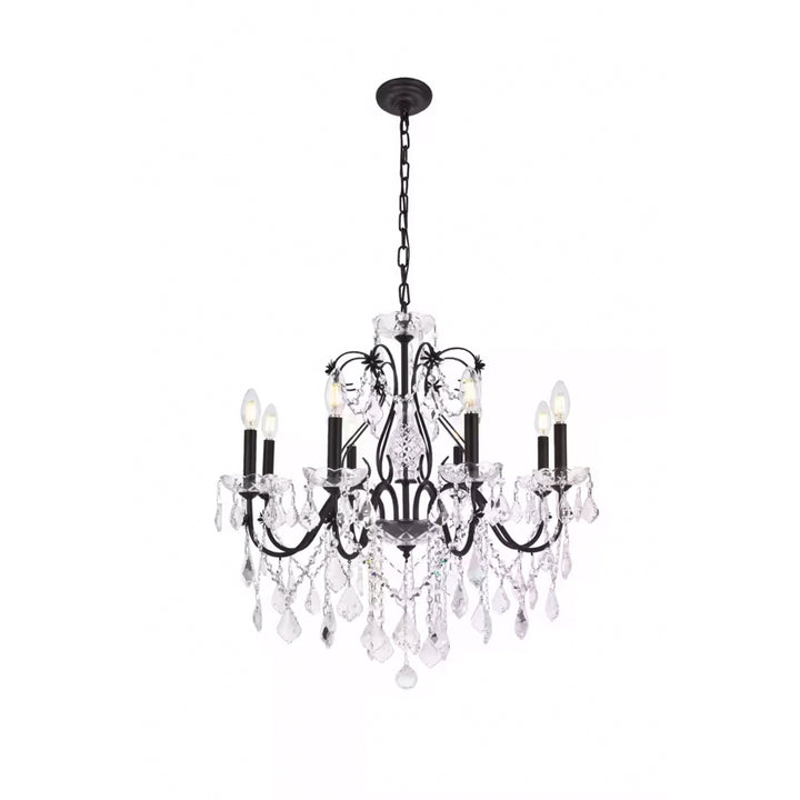 8 light Dark Bronze Chandelier Clear Royal Cut Crystal - View 3 - Joshua Marshal