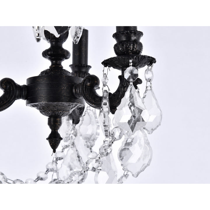 3 light Dark Bronze Pendant Clear Royal Cut Crystal - View 5 - Joshua Marshal