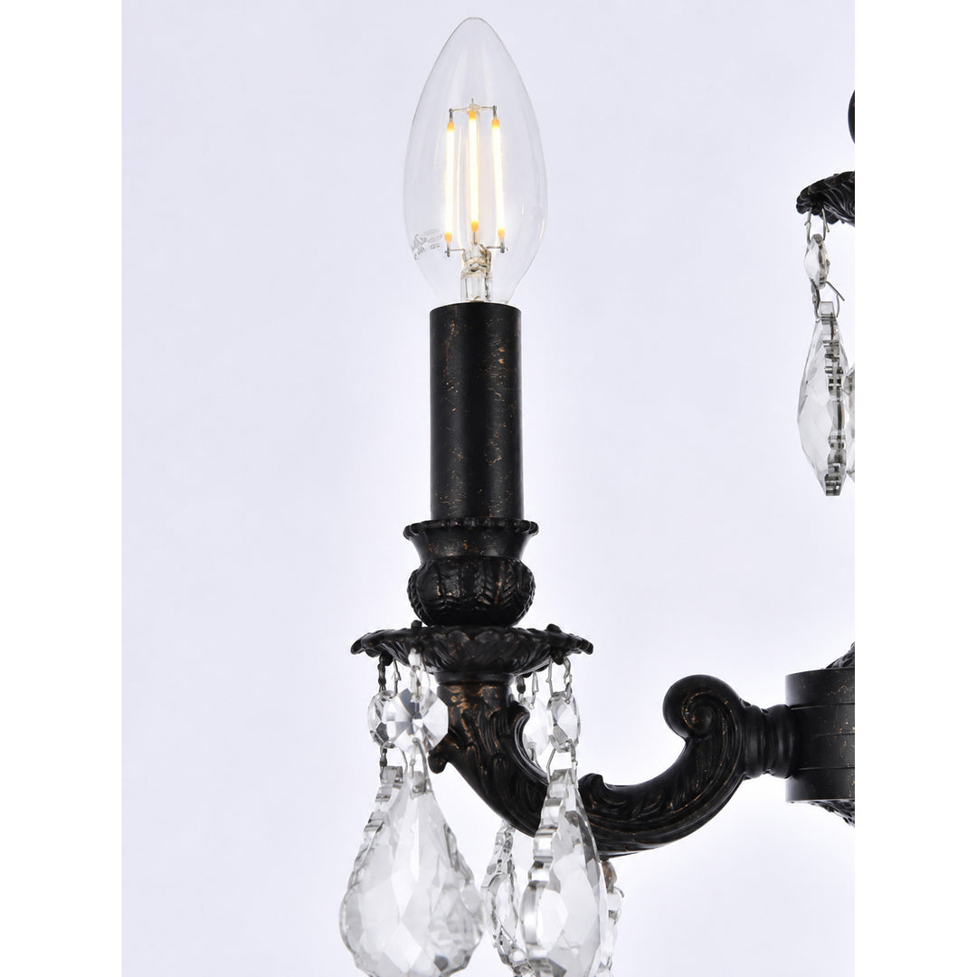 3 light Dark Bronze Pendant Clear Royal Cut Crystal - View 6 - Joshua Marshal