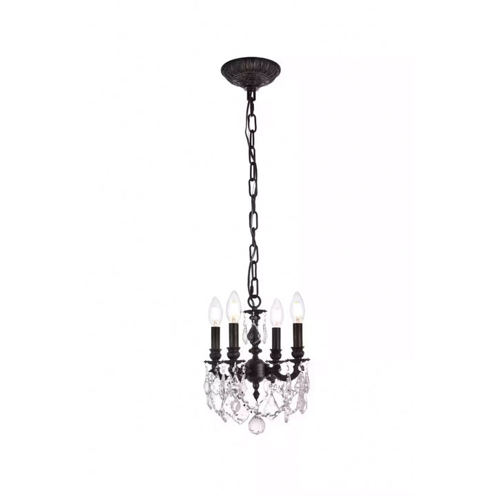 4 light Dark Bronze Pendant Clear Royal Cut Crystal - View 3 - Joshua Marshal