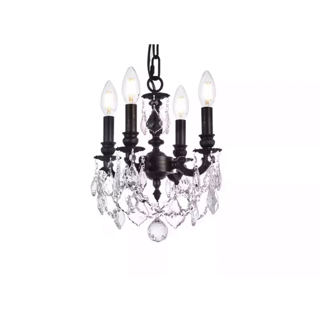 4 light Dark Bronze Pendant Clear Royal Cut Crystal - View 5 - Joshua Marshal