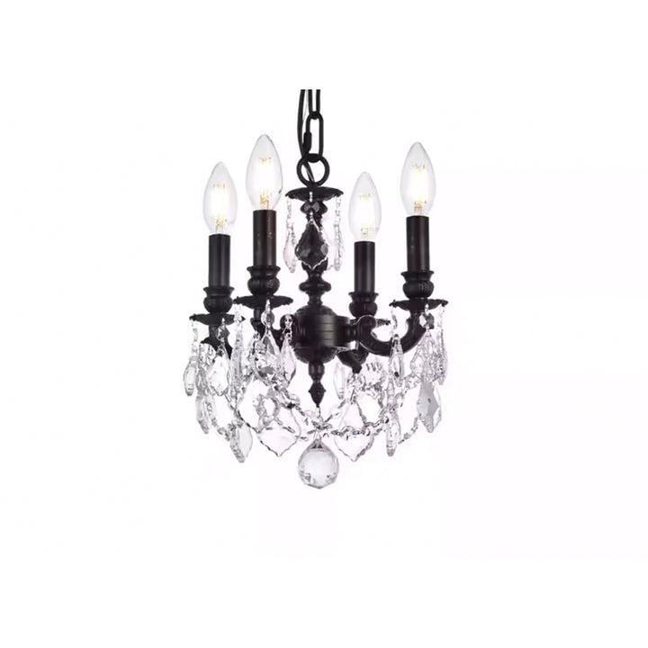 4 light Dark Bronze Pendant Clear Royal Cut Crystal - View 5 - Joshua Marshal
