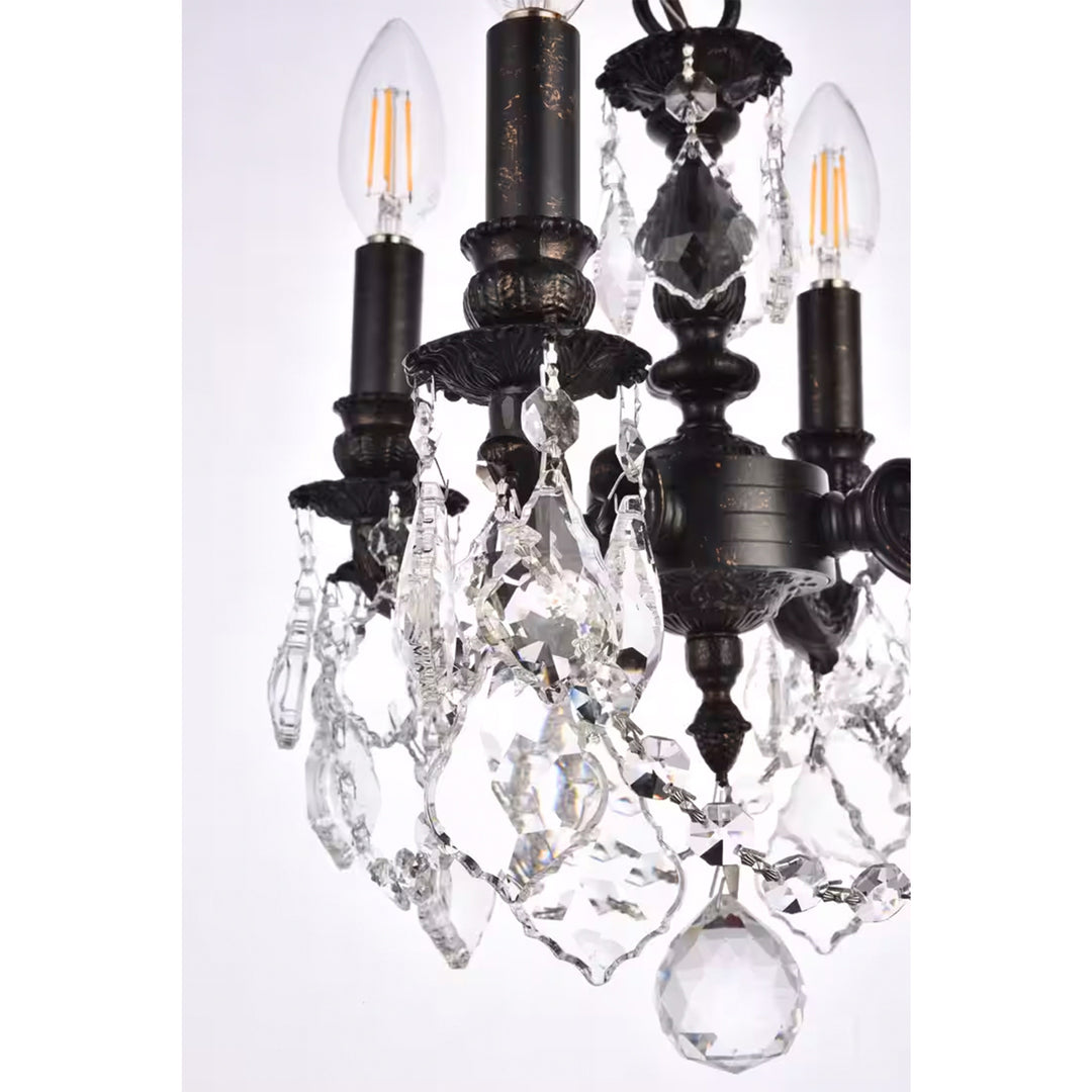 4 light Dark Bronze Pendant Clear Royal Cut Crystal - View 6 - Joshua Marshal